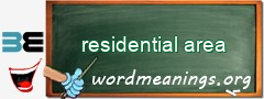 WordMeaning blackboard for residential area